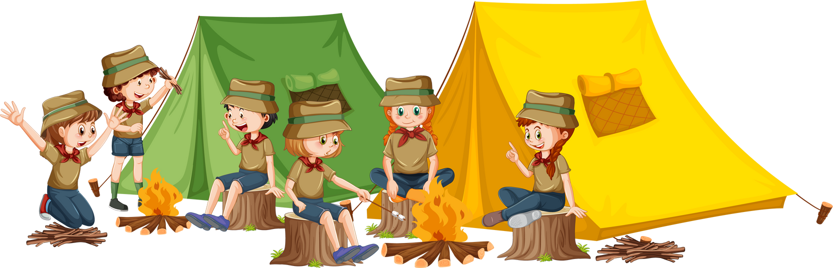 Outdoor Camping with Scout Kids